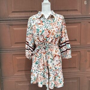 Lauren Conrad Floral Tie-Waist Dress